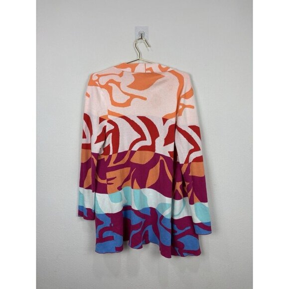 Soft Surroundings Color Burst Long Open Cardigan Size Medium Women’s Orange Red - Picture 9 of 9